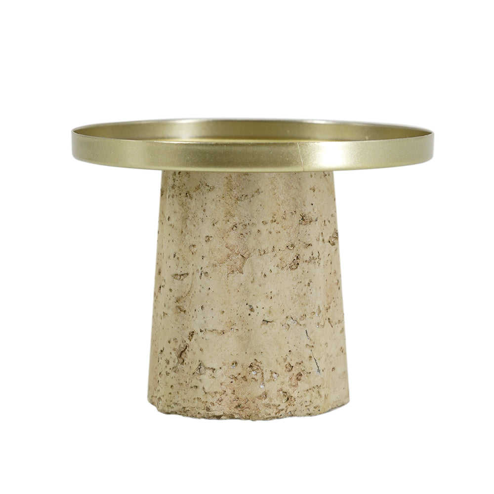 Small Travertine Candle Holder
