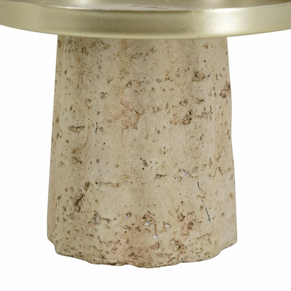 Small Travertine Candle Holder