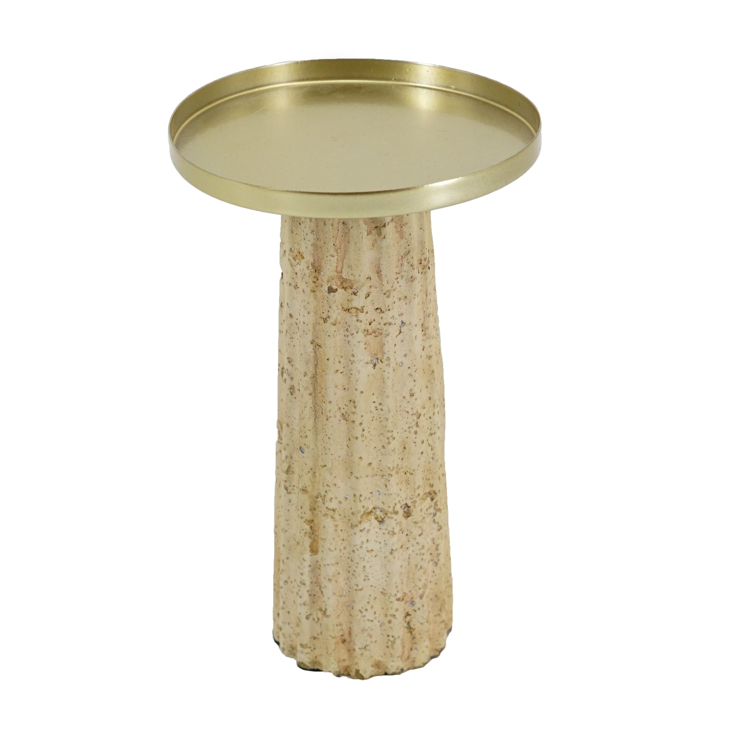 Large Travertine Candle Holder