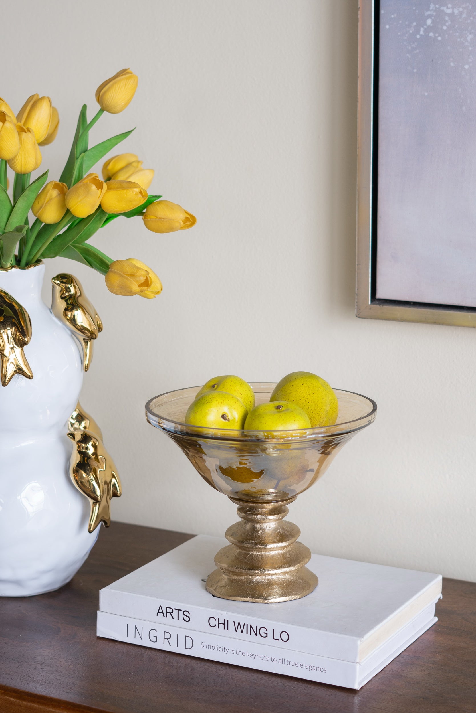 Amber Pedestal Bowl