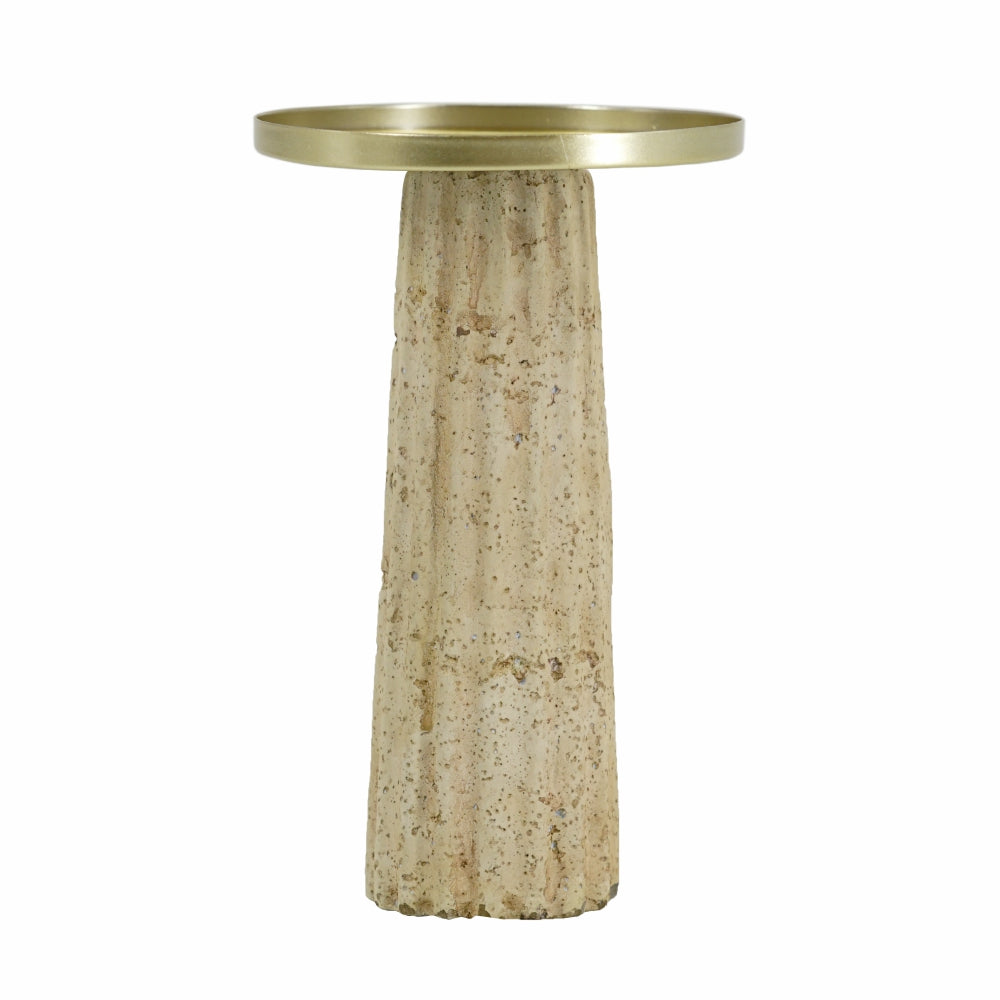 Large Travertine Candle Holder