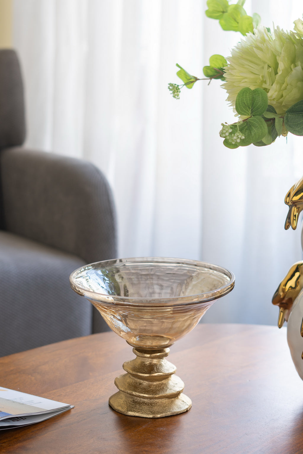 Amber Pedestal Bowl