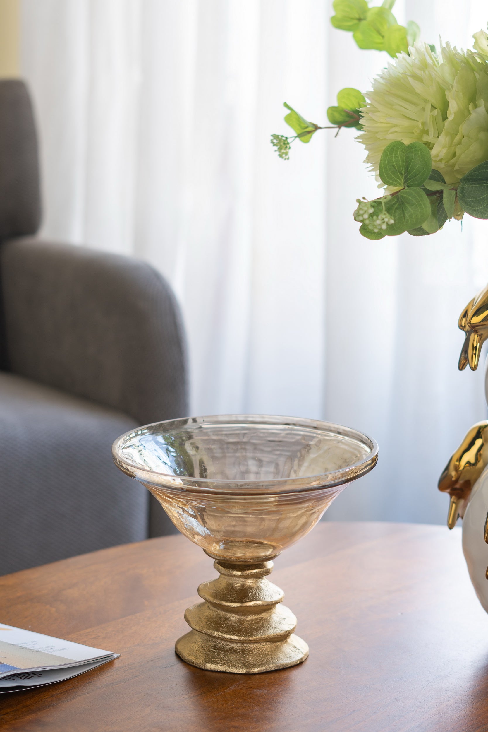 Amber Pedestal Bowl