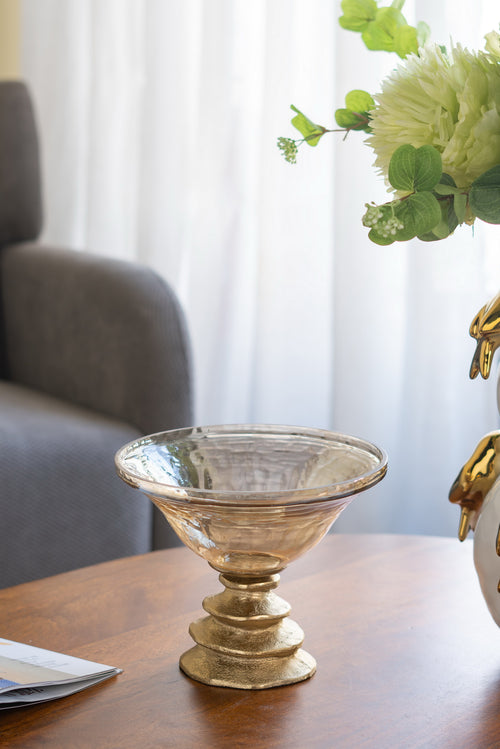Amber Pedestal Bowl